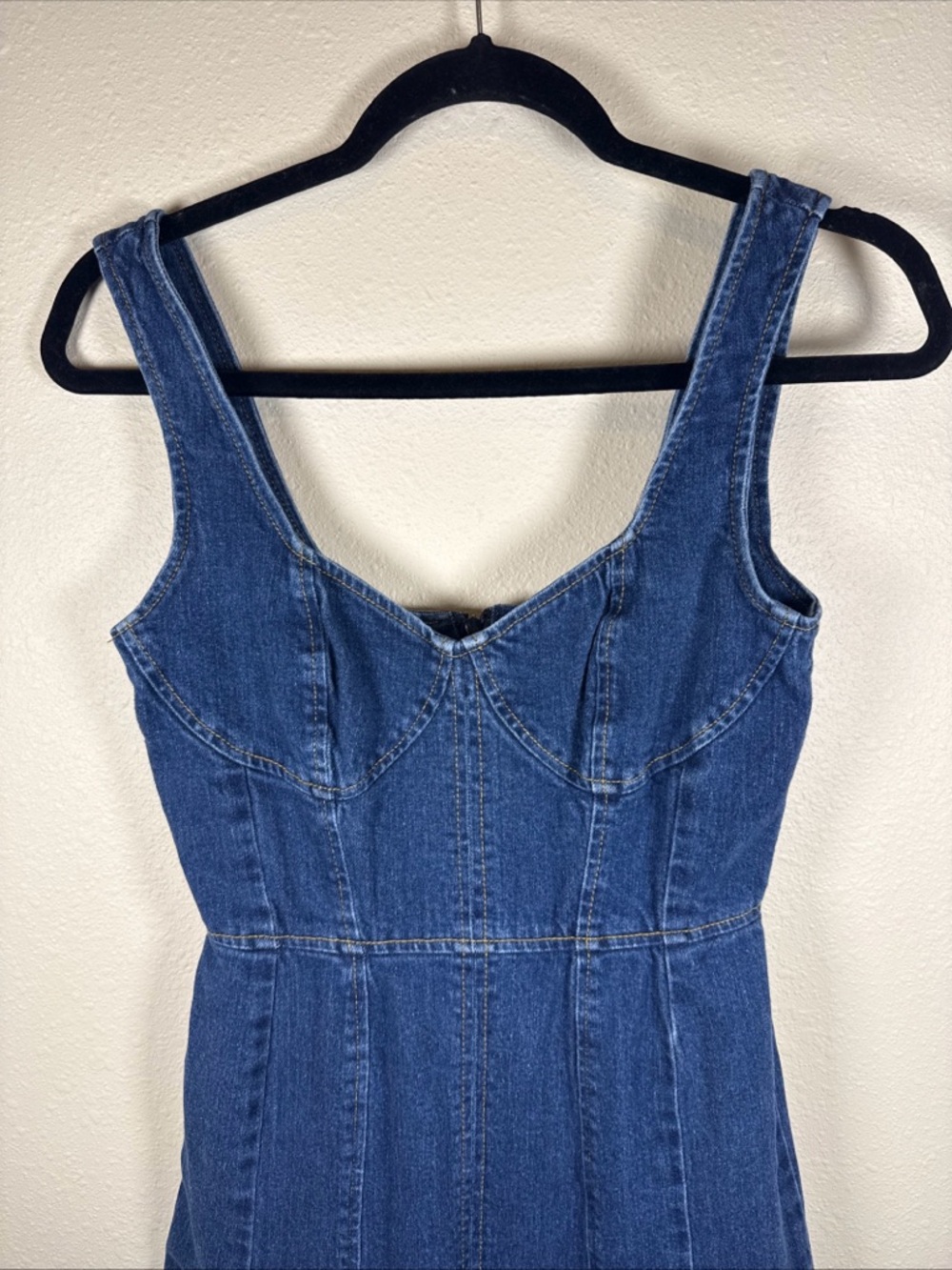 Jason Wu Fit and Flare Denim Midi Dress Sweetheart Neckline Size 0 Western Rodeo - Picture 6 of 12